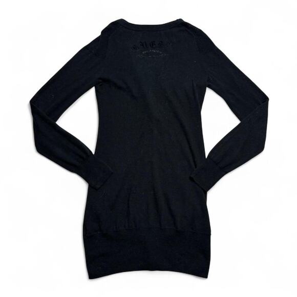 Guess Los Angeles Vintage Black Cardigan Fitted Slimming Button Down Size XS - Picture 6 of 7